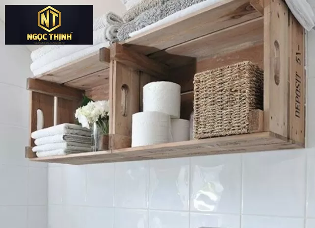 KỆ GỖ TREO TƯỜNG SPA/NAILS NHỎ GỌN TIỆN DỤNG - KTT04